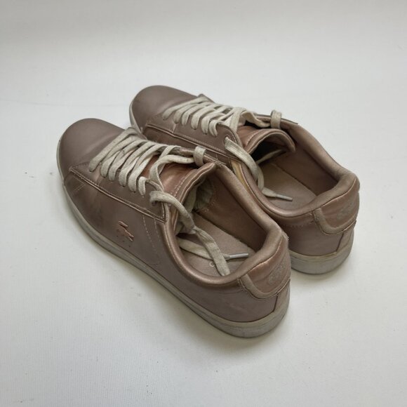 Lacoste Carnaby EVO Metallic Light Pink Sneakers Preppy Womens Size 7.5 US - Picture 3 of 14